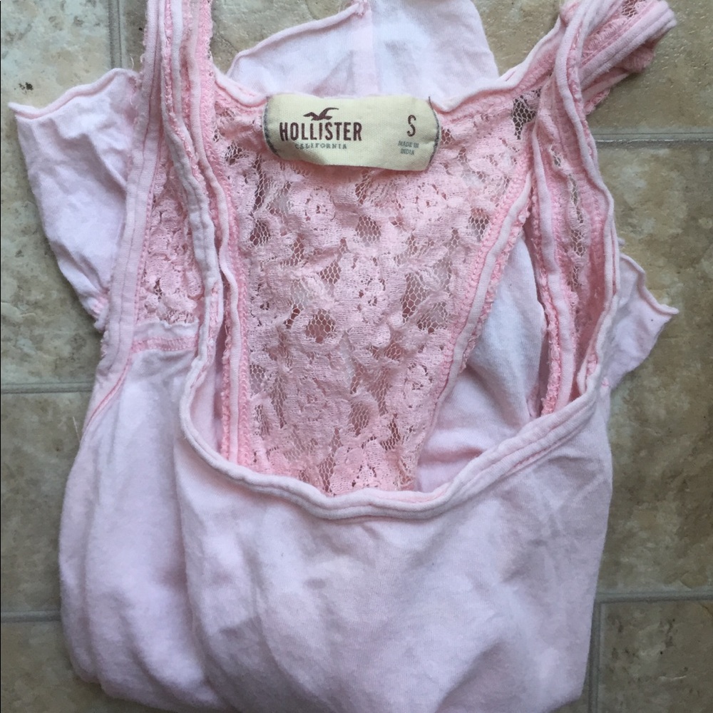 Pink Hollister Crop Top with Open Back